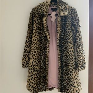 Faux fur Leopard Coat
